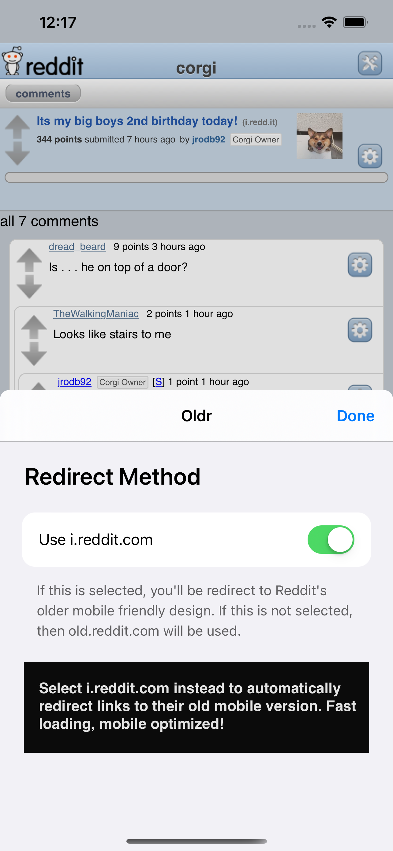 Automatically redirect to the old Reddit!